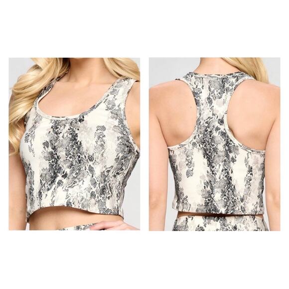 EVOLUTION & CREATION Women’s KENDALL Snake Print Compression Tank Gray Size S - Picture 1 of 7